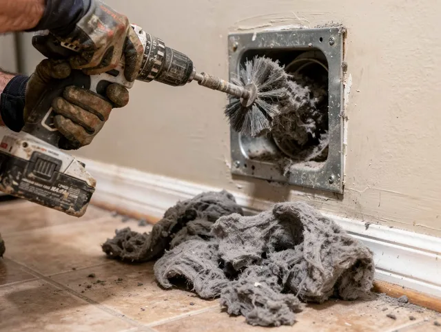 Certified South San Jose Hills Dryer Vent Cleaning technician performing dryer vent cleaning in South San Jose Hills